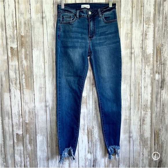 Cello Denim - Cello Fray Bottom Unique Hem Ankle Jeans
